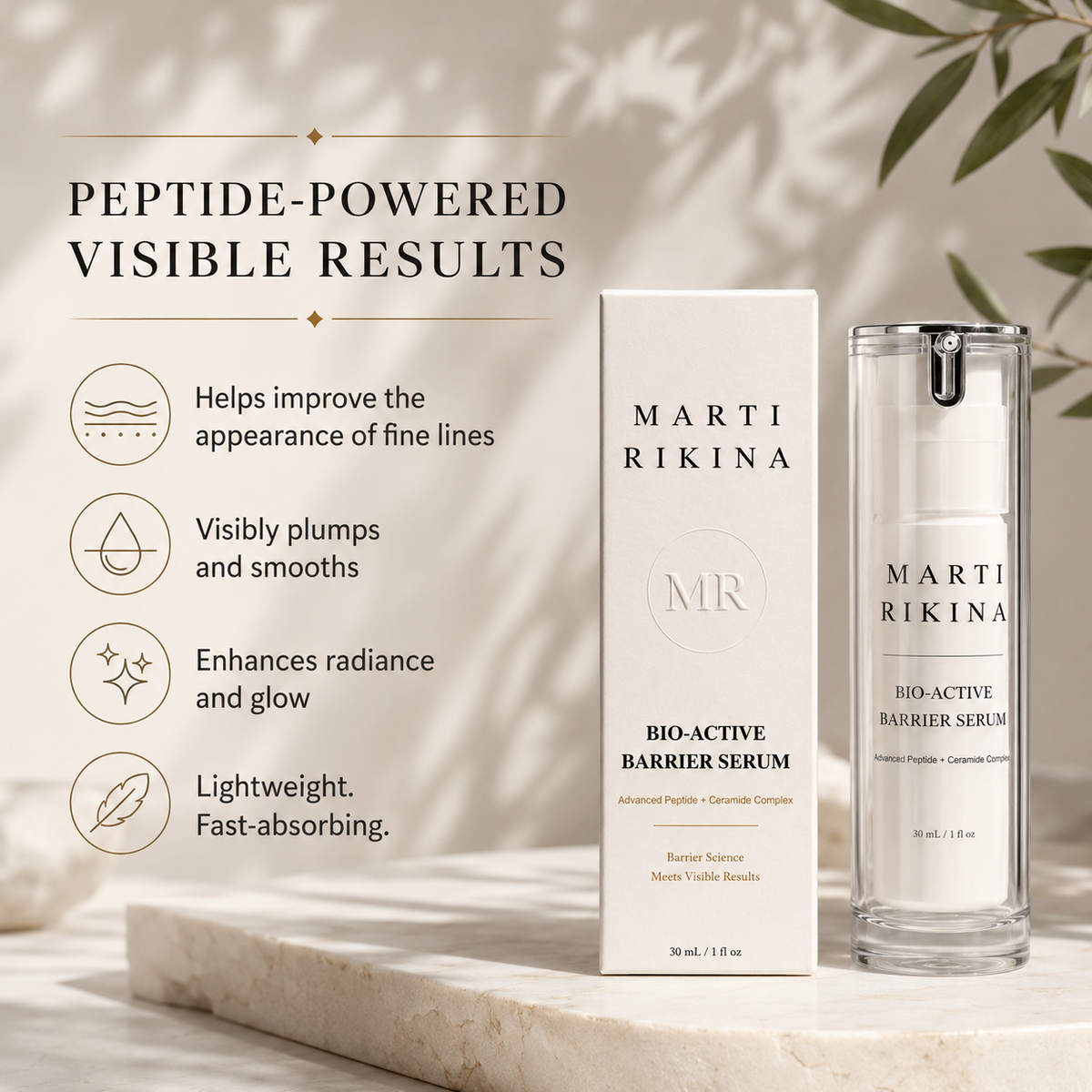 Peptide-powered visible results for hydrated radiant-looking skin