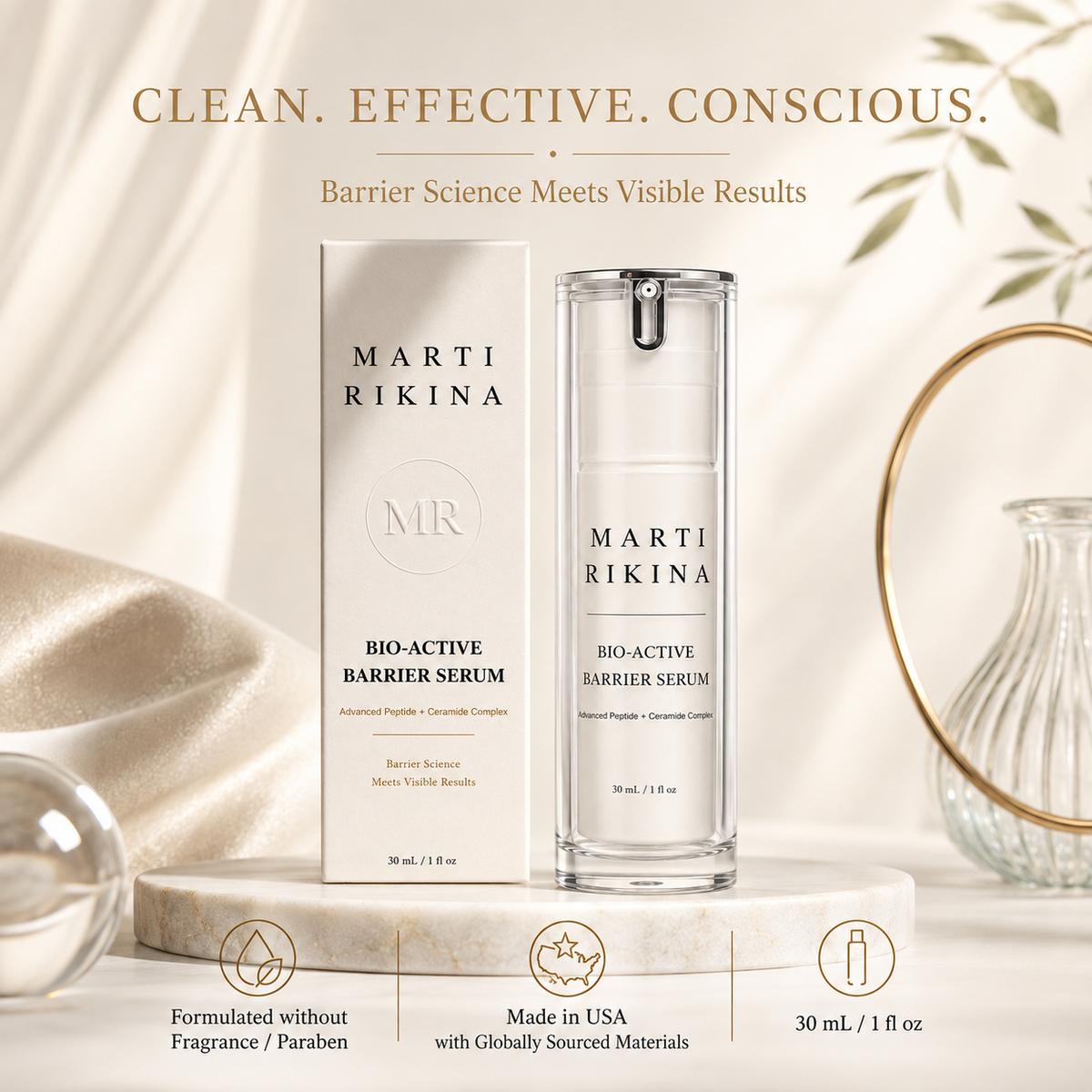 Clean, effective and conscious features of MARTI RIKINA Bio-Active Barrier Serum